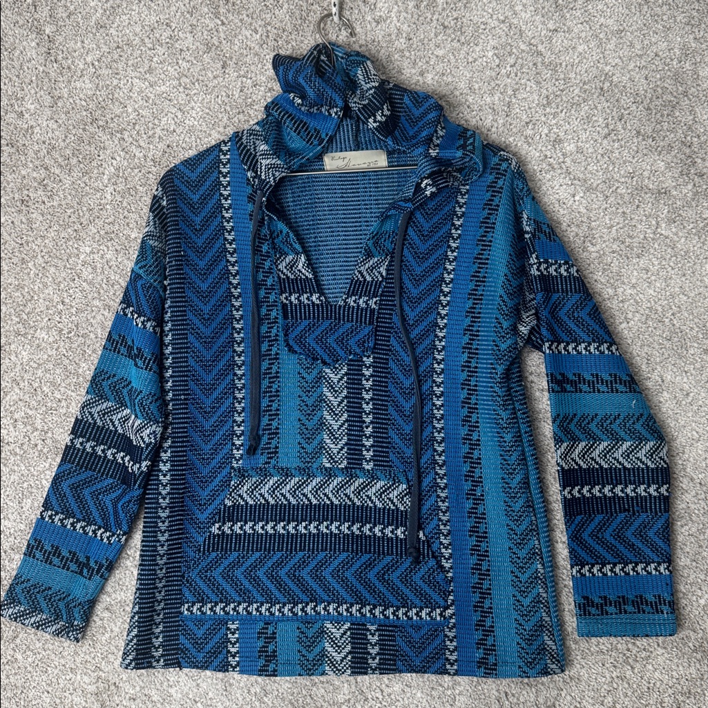 Vintage Havana Blue Baja Hoodie - Medium